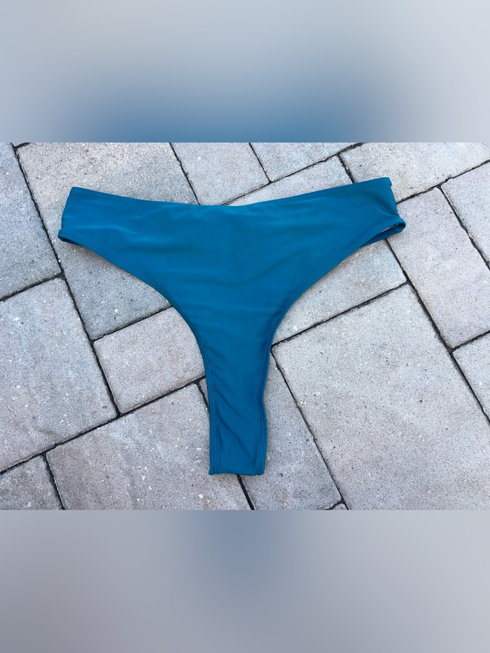 Teal High-Cut Bow Back Bikini Bottom